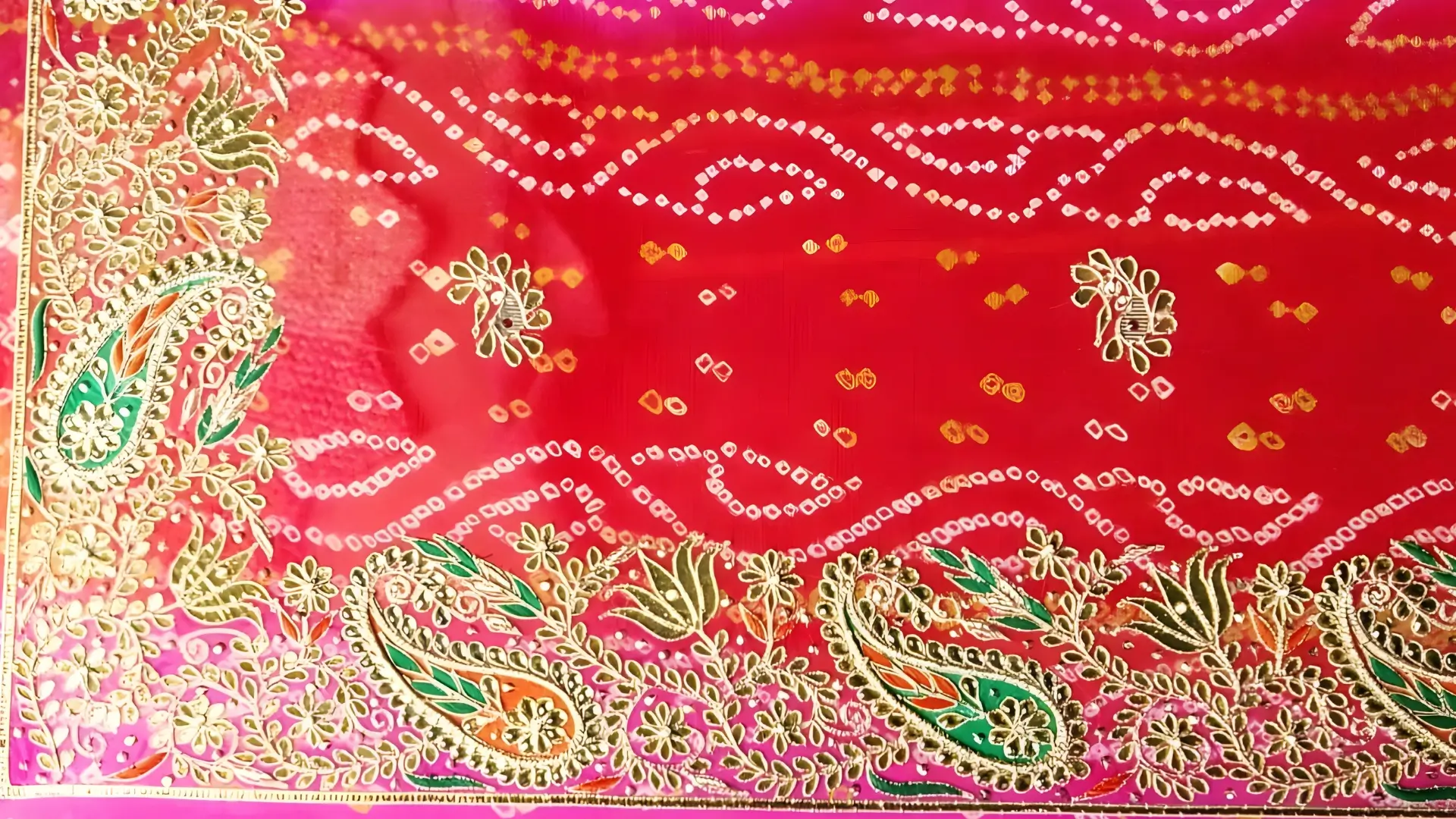Light colored embroidered saree