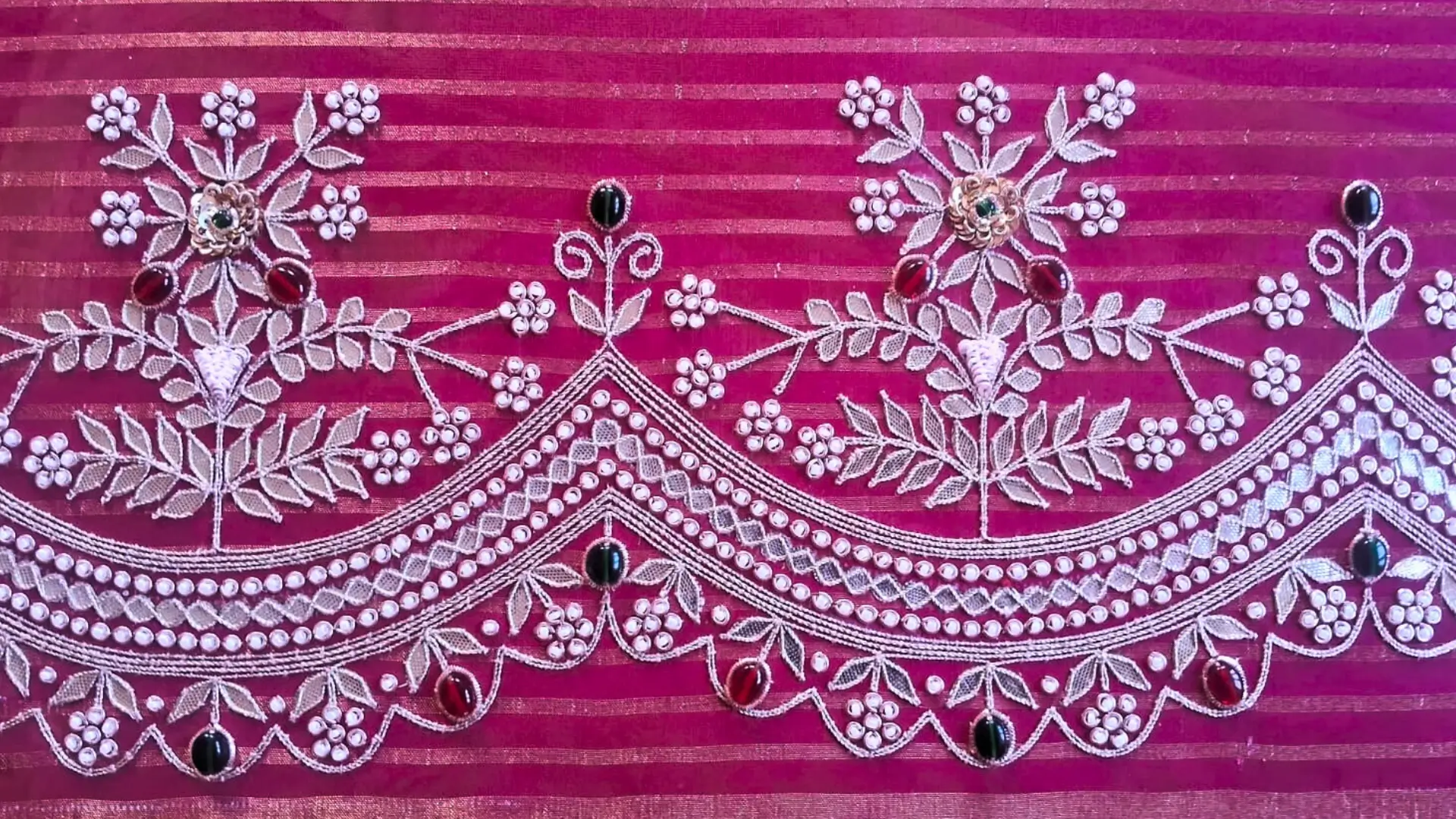 Luxury Pink Zari Saree Handcrafted
