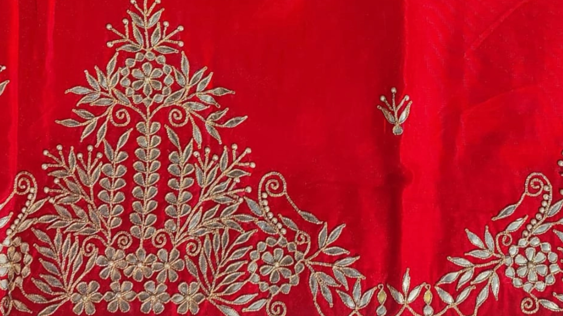 Luxury Red Velvet Gota Patti Handcrafted Suit