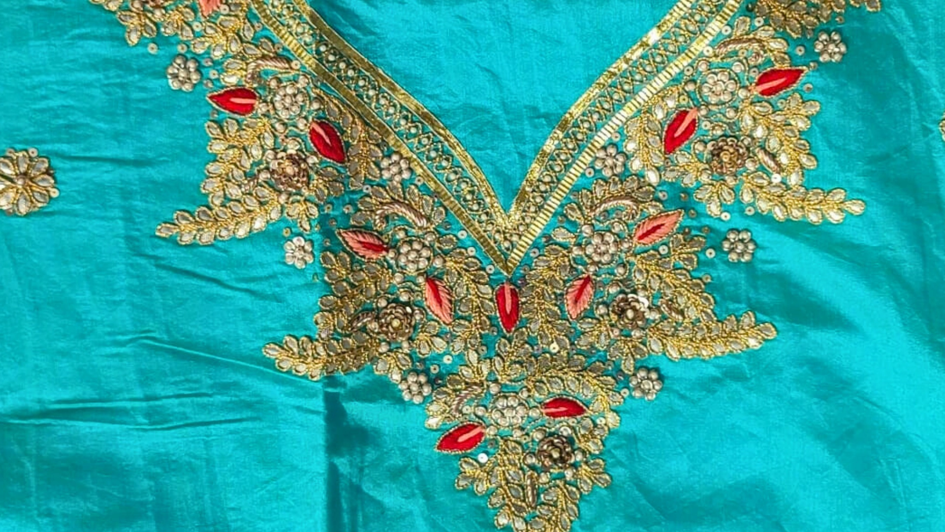 Traditional Gora Dori Kundan Zardosi Suit Design